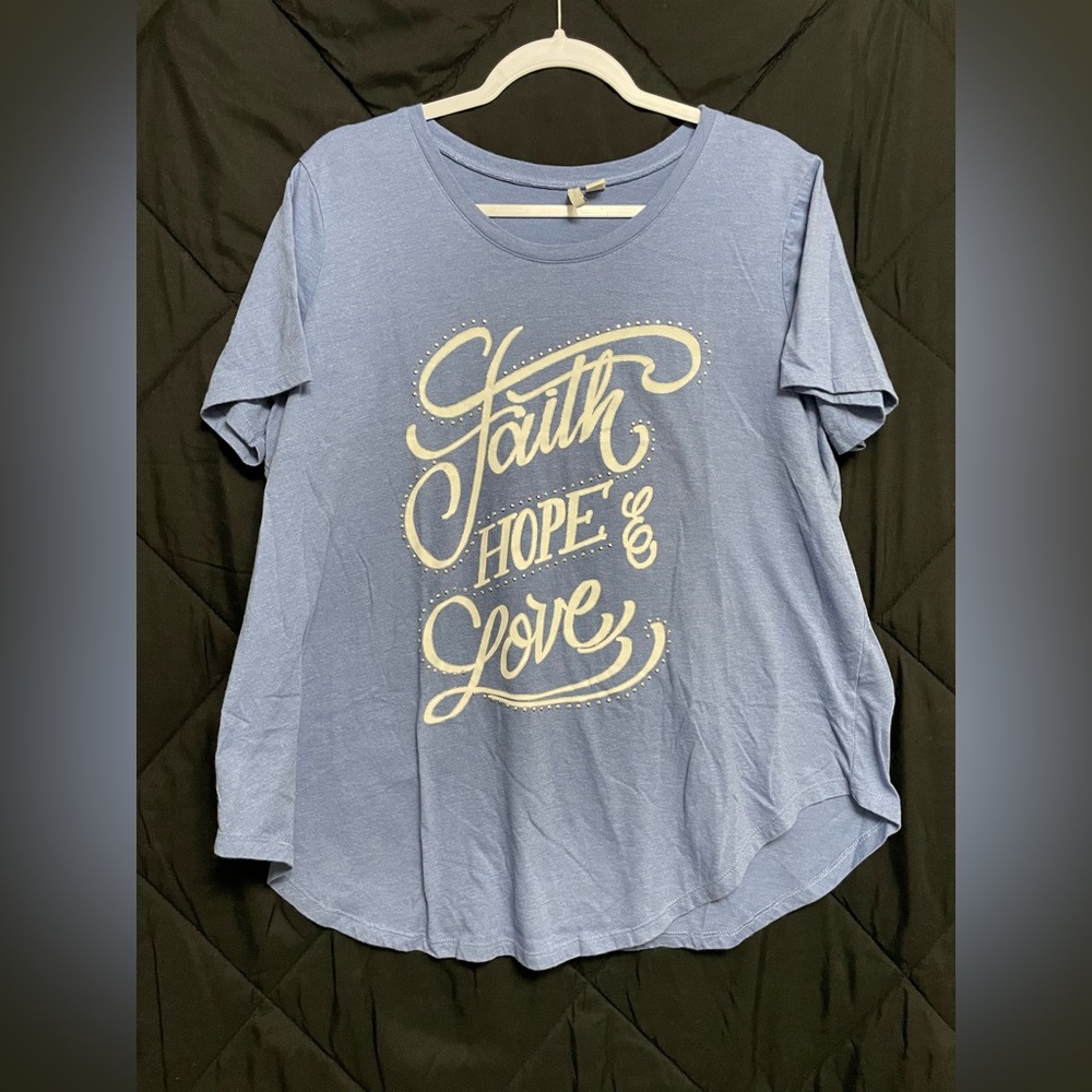 Casual Blue Graphic Tee